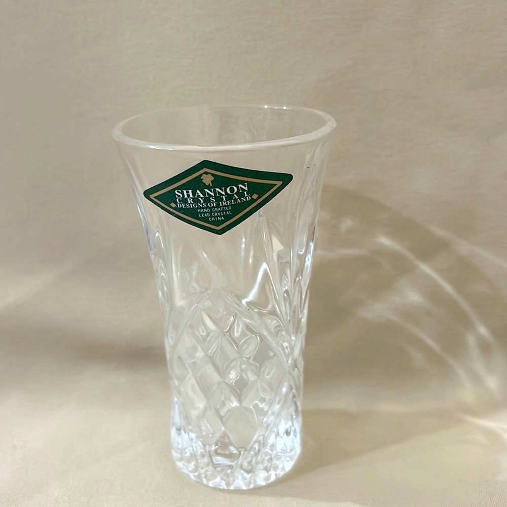 SHANNON GODINGER Elegant Lead Crystal Highball Tumbler Liquor GlassIreland W1111